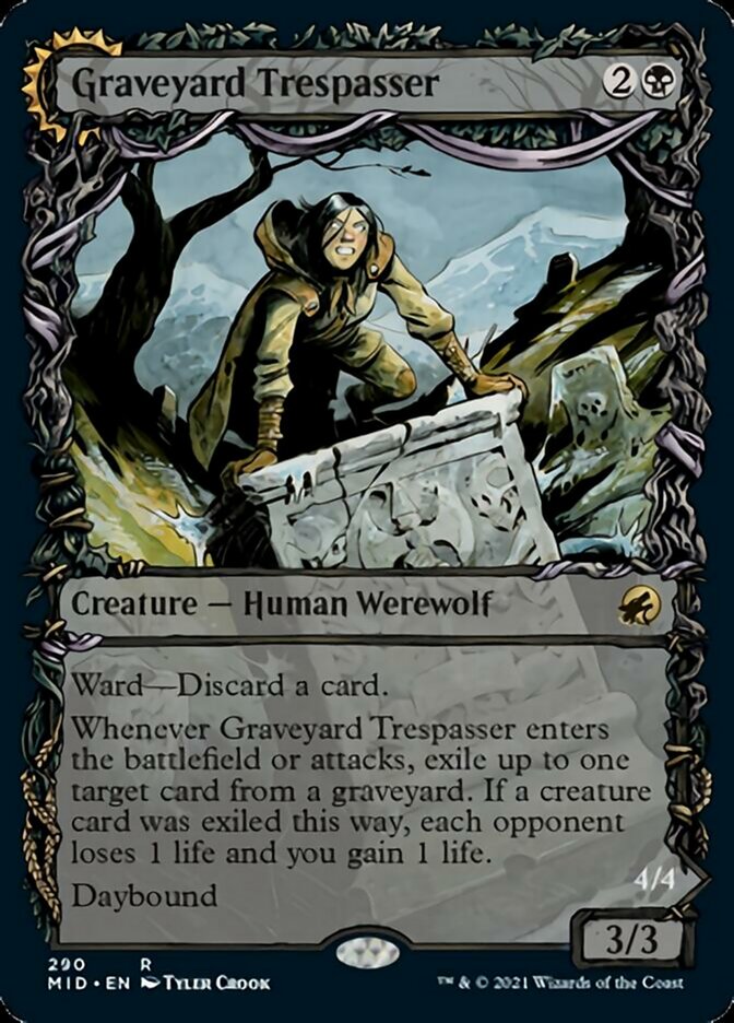 {R} Graveyard Trespasser // Graveyard Glutton (Showcase Equinox) [Innistrad: Midnight Hunt][MID 290]