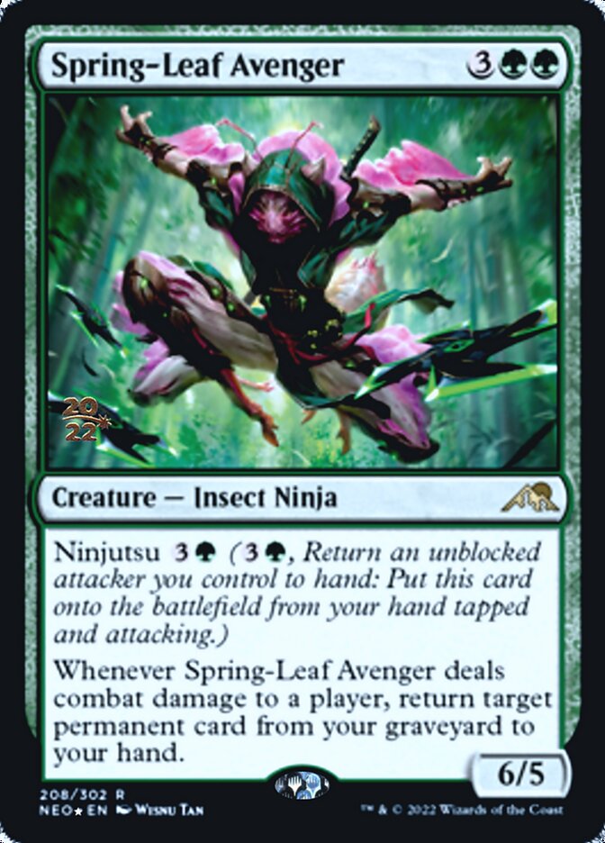 {R} Spring-Leaf Avenger [Kamigawa: Neon Dynasty Prerelease Promos][PR NEO 208]