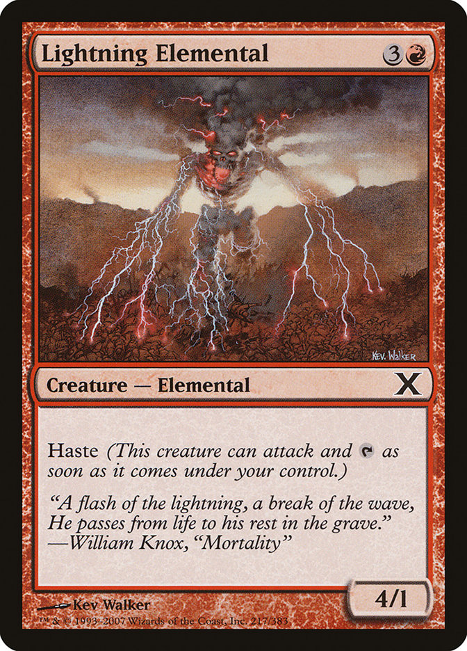 {C} Lightning Elemental [Tenth Edition][10E 217]