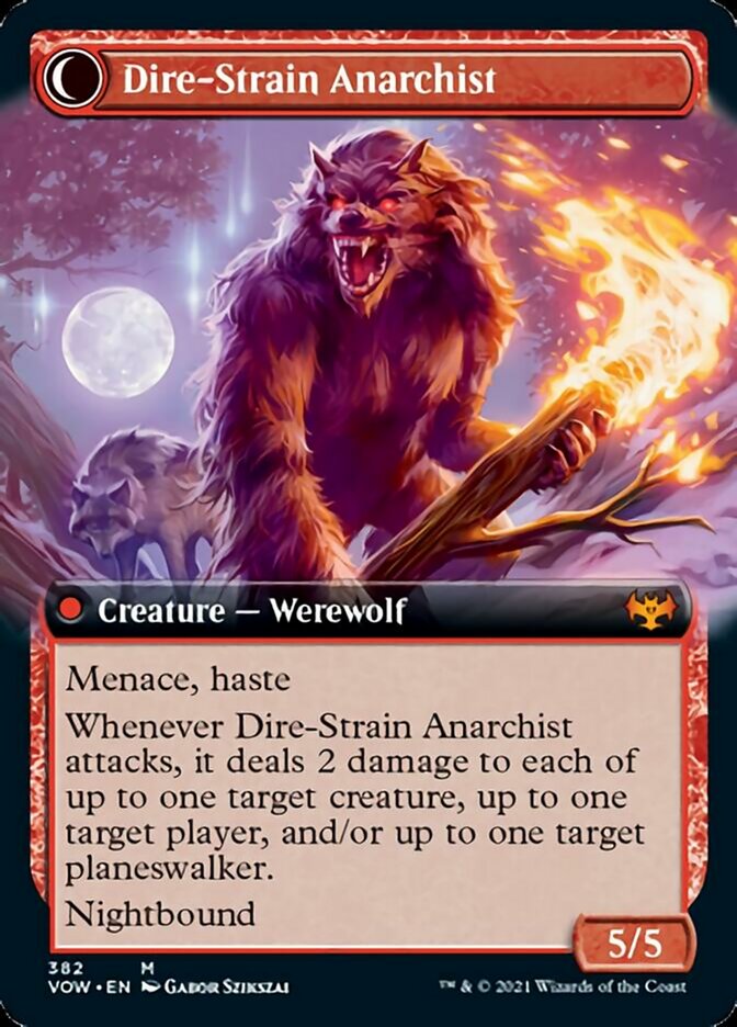 {R} Volatile Arsonist // Dire-Strain Anarchist (Extended Art) [Innistrad: Crimson Vow][VOW 382]