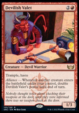 {R} Devilish Valet (Promo Pack) [Streets of New Capenna Promos][PP SNC 105]