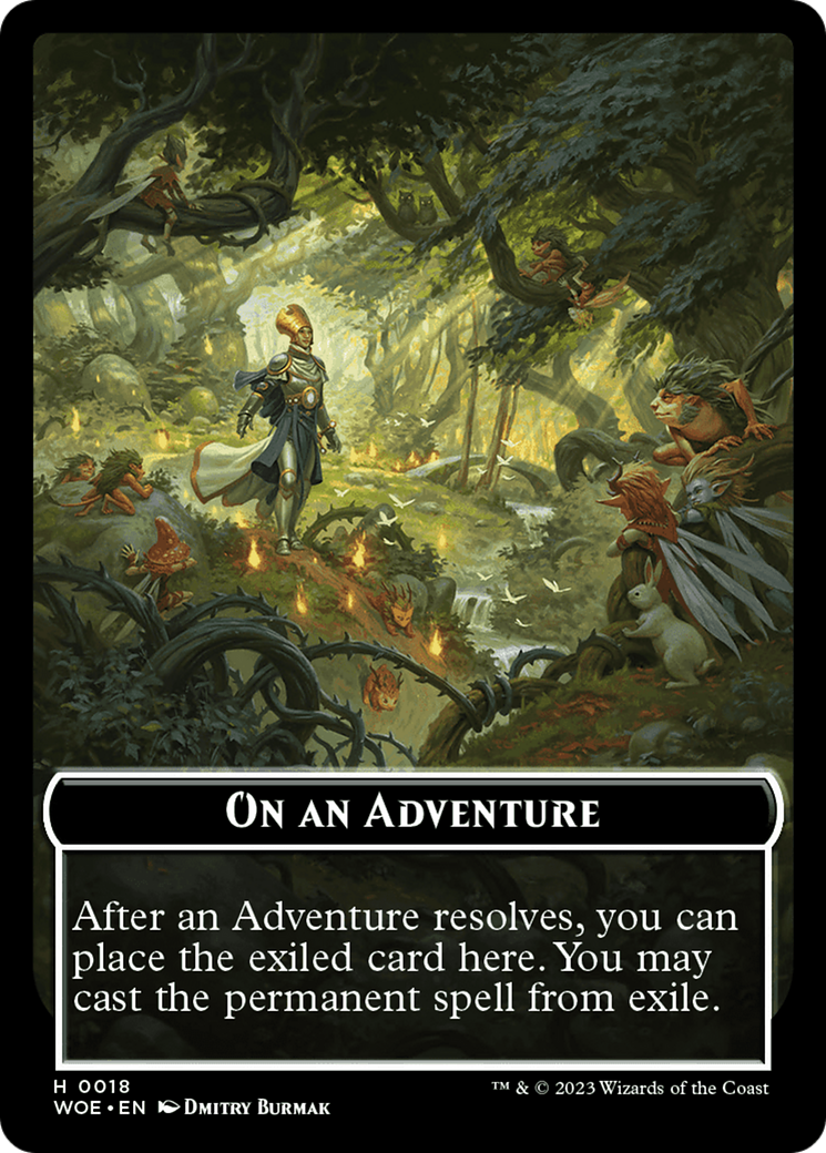 {T} Wicked Role / Cursed Role // Emblem - On An Adventure Double-Sided Token [Wilds of Eldraine Tokens][TWOE 17//18]