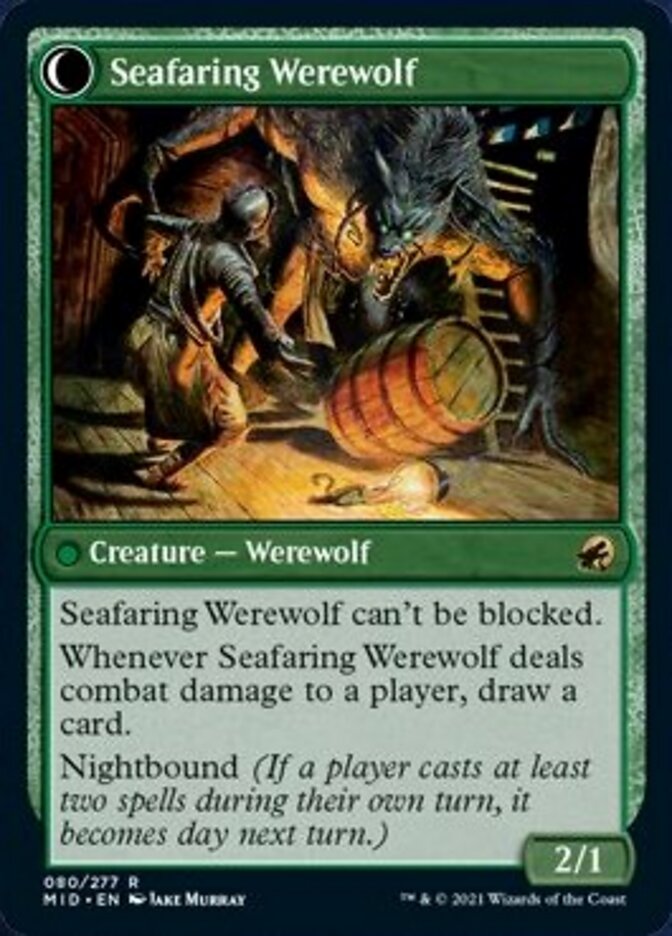 {R} Suspicious Stowaway // Seafaring Werewolf [Innistrad: Midnight Hunt][MID 080]