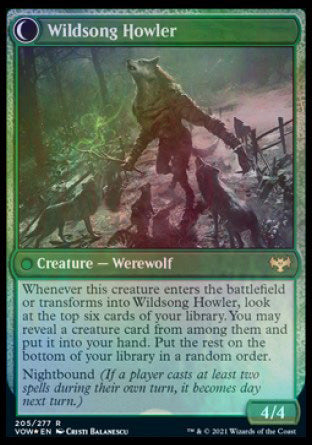 {@R} Howlpack Piper // Wildsong Howler [Innistrad: Crimson Vow Prerelease Promos][PR VOW 205]