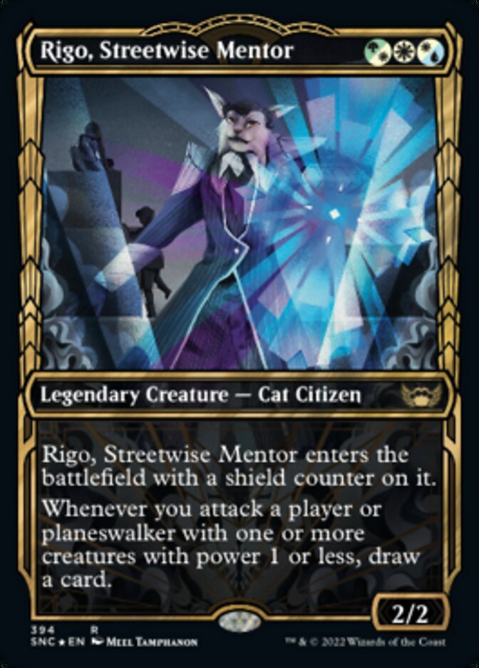 {R} Rigo, Streetwise Mentor (Showcase Golden Age Gilded Foil) [Streets of New Capenna][SNC 394]