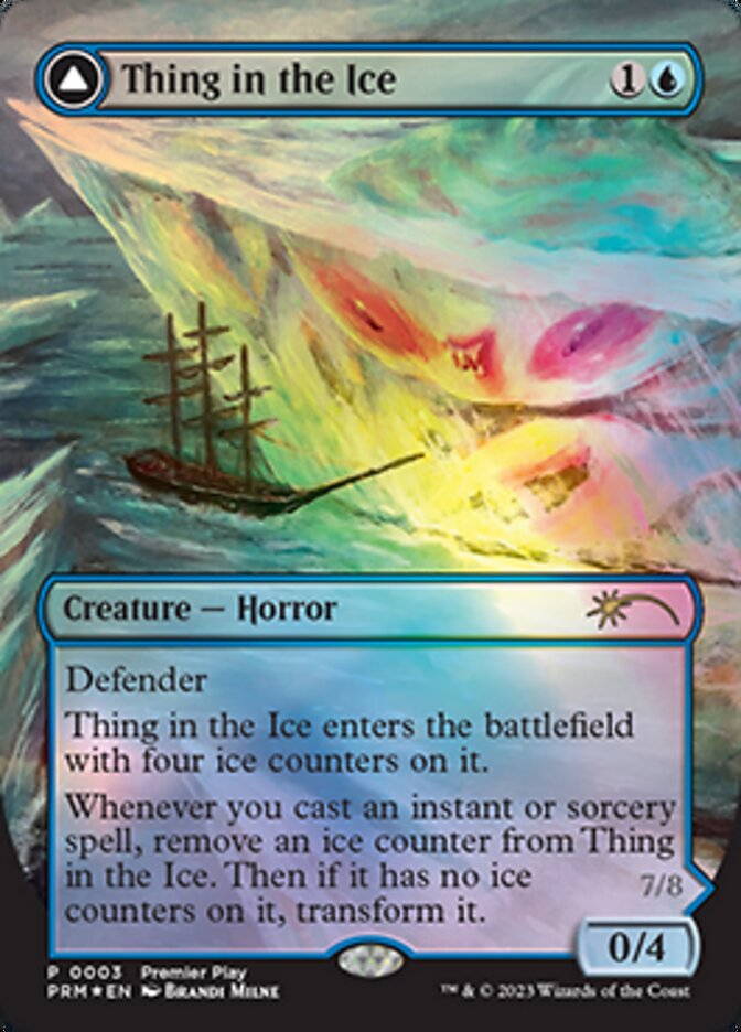 {R} Thing in the Ice // Awoken Horror (Borderless Alternate Art) [Regional Championship Qualifiers 2023][PR23 003]