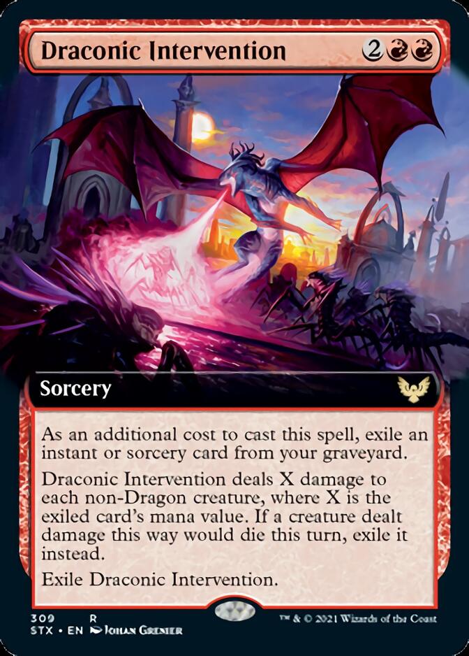 {R} Draconic Intervention (Extended Art) [Strixhaven: School of Mages][STX 309]