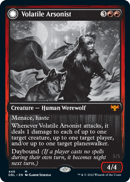 {R} Volatile Arsonist // Dire-Strain Anarchist [Innistrad: Double Feature][DBL 448]