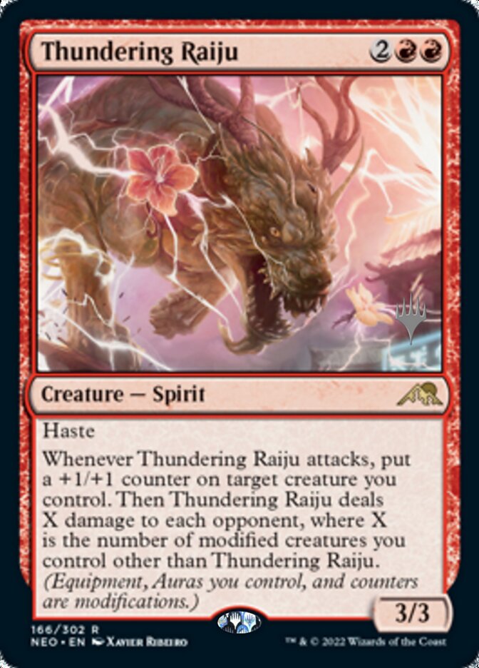 {R} Thundering Raiju (Promo Pack) [Kamigawa: Neon Dynasty Promos][PP NEO 166]