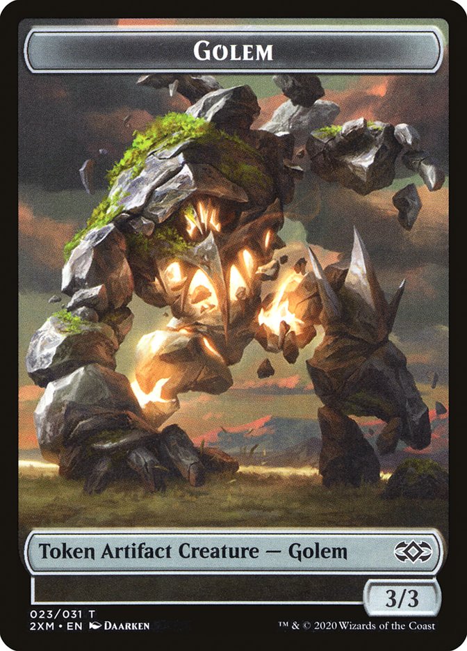 {T} Wolf // Golem Double-sided Token [Double Masters Tokens][T2XM 019]