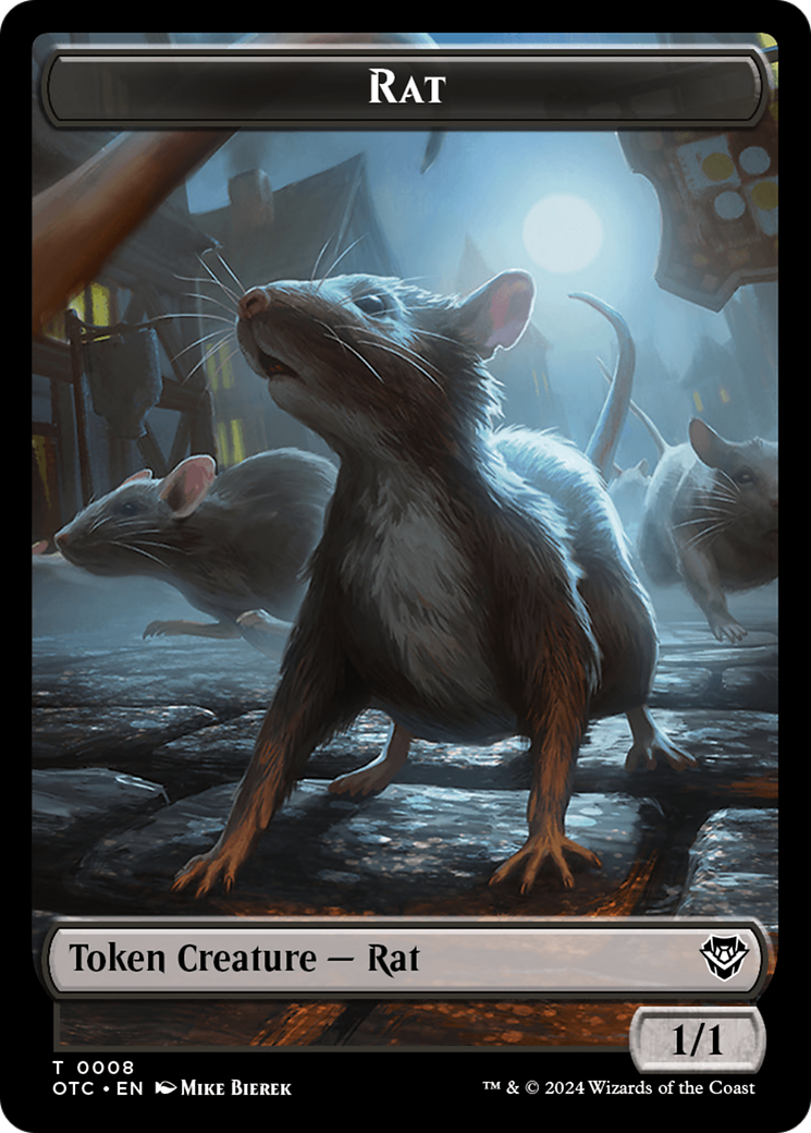 {T} Rat // Blood Double-Sided Token [Outlaws of Thunder Junction Commander Tokens][TOTC 8//24]