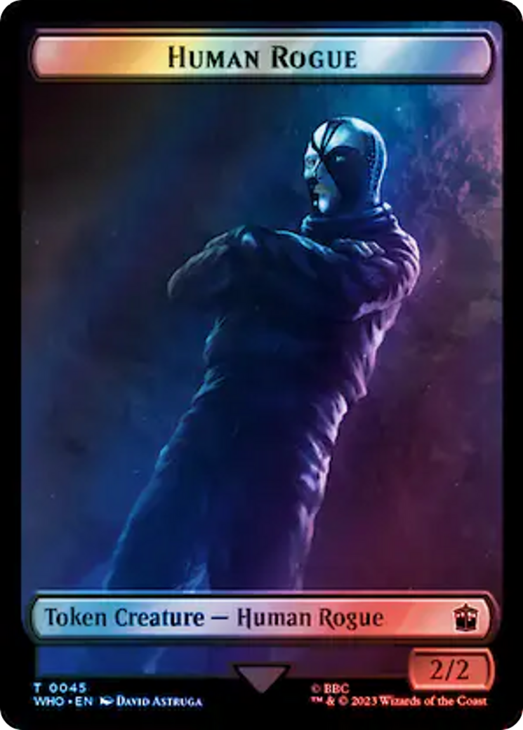 {T} Human Rogue // Dinosaur Double-Sided Token (Surge Foil) [Doctor Who Tokens][TWHO 45//52]