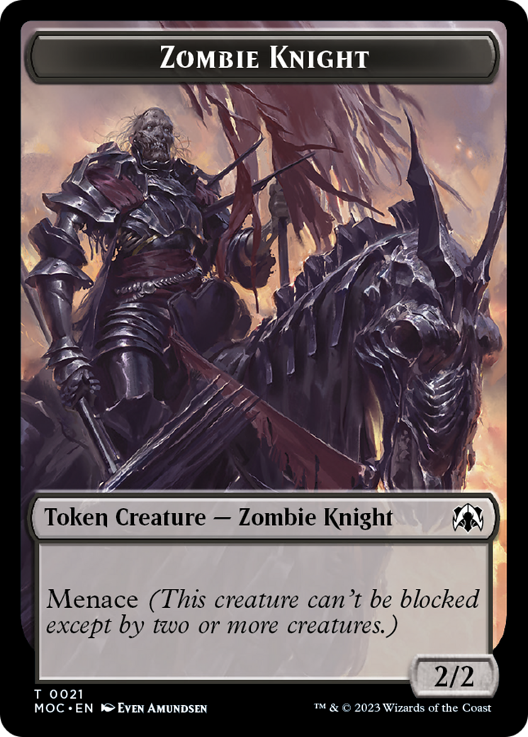 {T} Zombie Knight // Human (6) Double-Sided Token [March of the Machine Commander Tokens][TMOC 021]