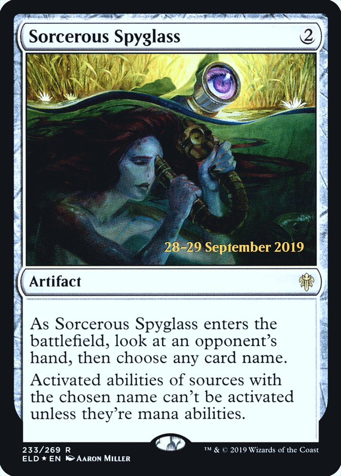 {R} Sorcerous Spyglass [Throne of Eldraine Prerelease Promos][PR ELD 233]