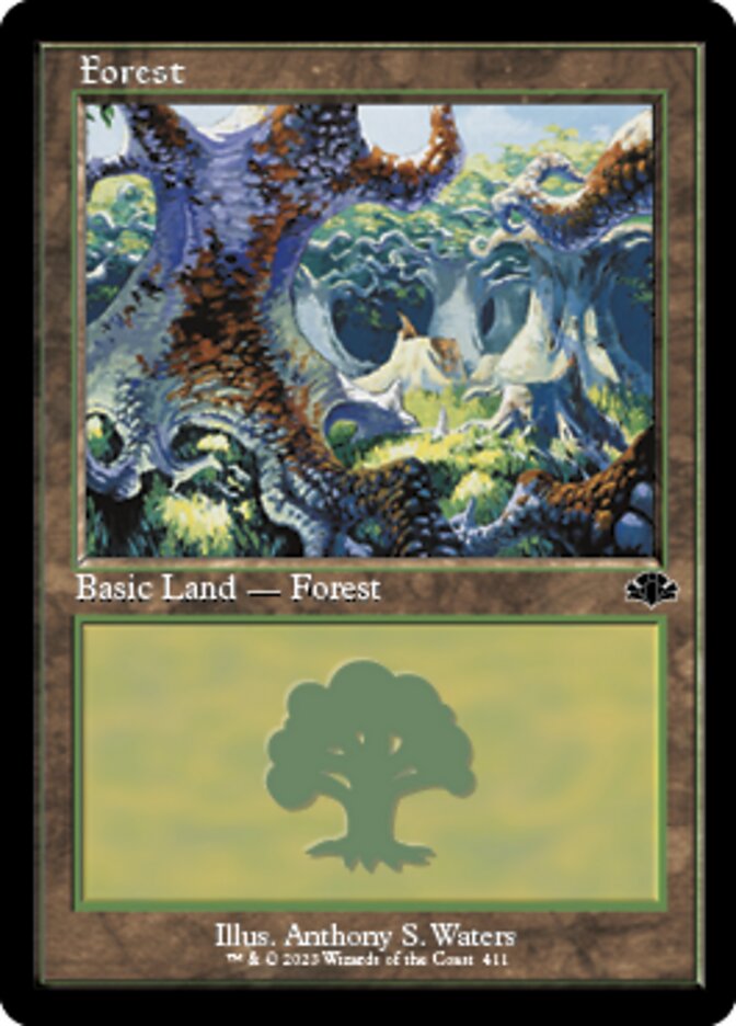 {B} Forest (411) (Retro) [Dominaria Remastered][DMR 411]