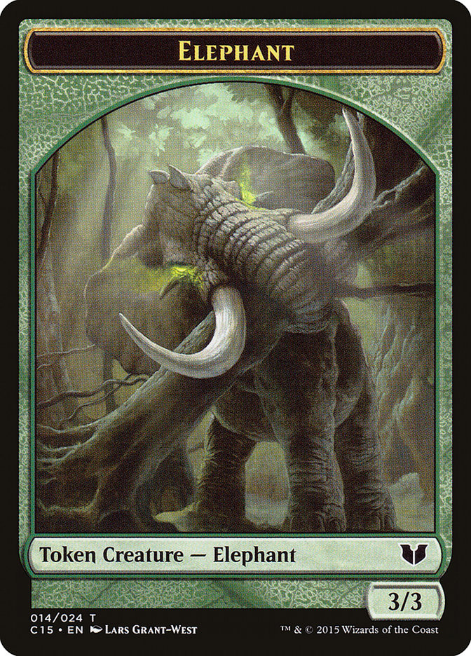 {T} Zombie // Elephant Double-Sided Token [Commander 2015 Tokens][TC15 008]