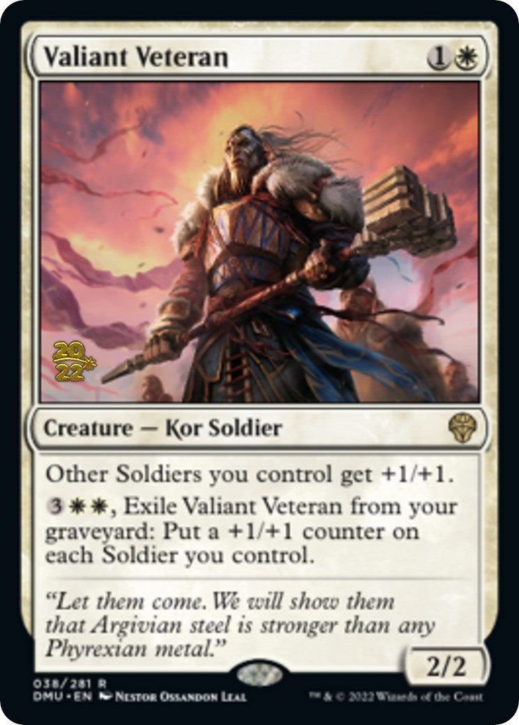 {@R} Valiant Veteran [Dominaria United Prerelease Promos][PR DMU 038]