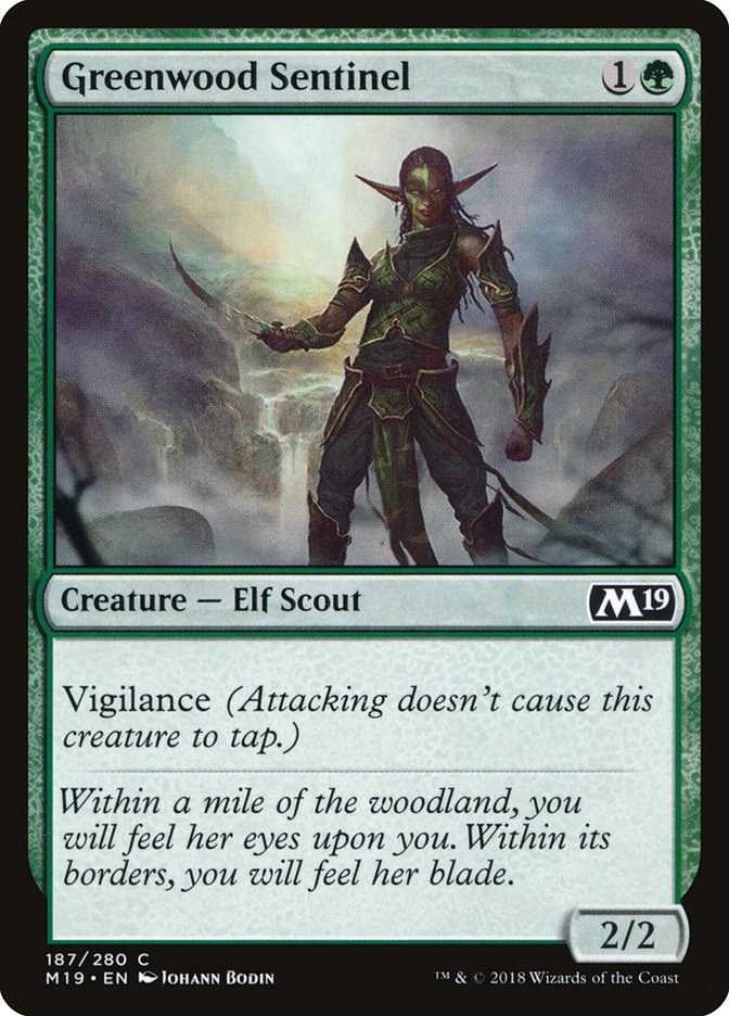 {C} Greenwood Sentinel [Core Set 2019][M19 187]