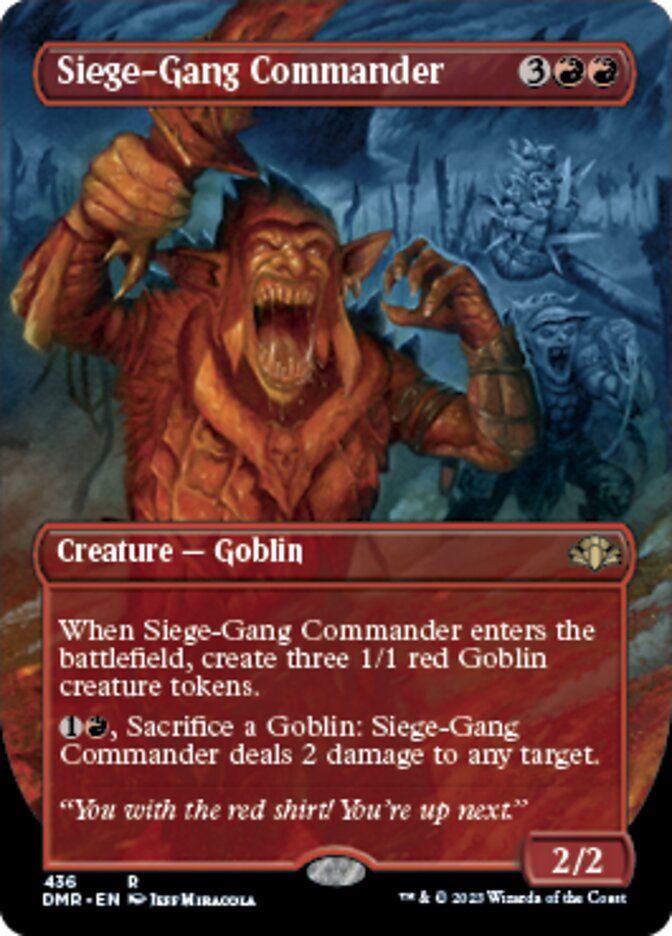 {R} Siege-Gang Commander (Borderless Alternate Art) [Dominaria Remastered][DMR 436]