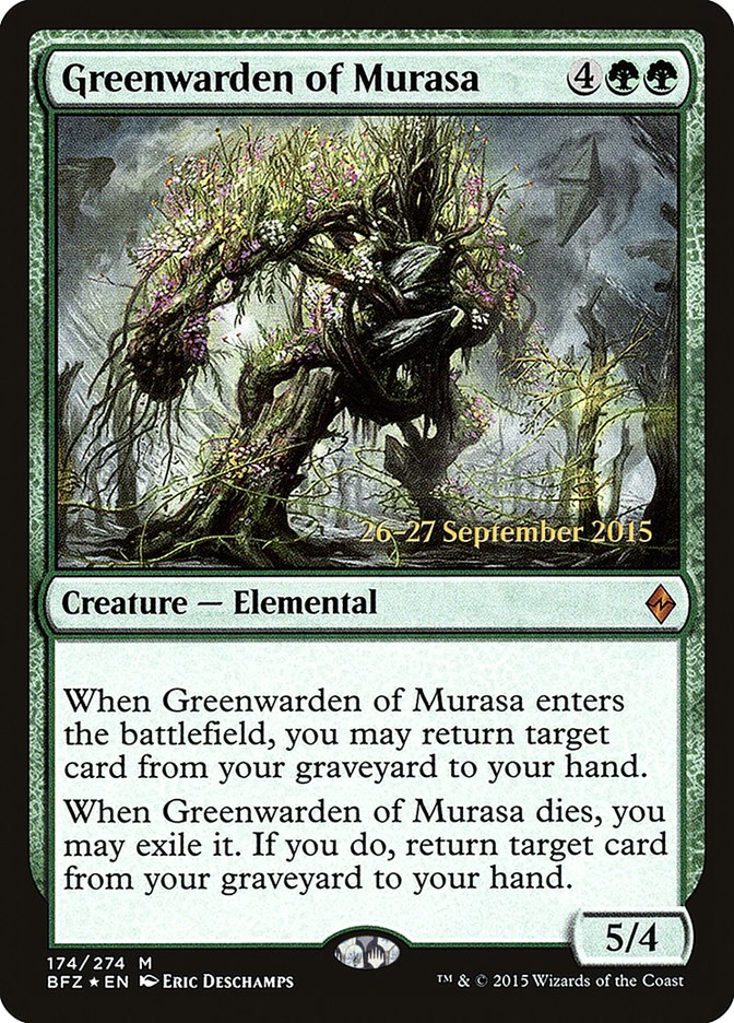 {R} Greenwarden of Murasa [Battle for Zendikar Prerelease Promos][PR BFZ 174]