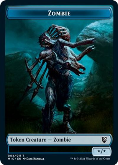 {T} Zombie (005) // Zombie (004) Double-sided Token [Innistrad: Midnight Hunt Commander][TMIC 005]