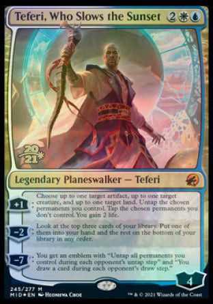 {R} Teferi, Who Slows the Sunset [Innistrad: Midnight Hunt Prerelease Promos][PR MID 245]