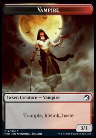 {T} Wolf // Vampire Double-sided Token [Innistrad: Midnight Hunt Tokens][TMID 013]