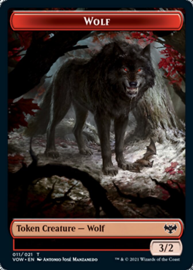 {T} Wolf Token (011) [Innistrad: Crimson Vow Tokens][TVOW 011]