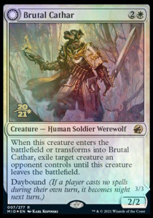 {R} Brutal Cathar // Moonrage Brute [Innistrad: Midnight Hunt Prerelease Promos][PR MID 007]