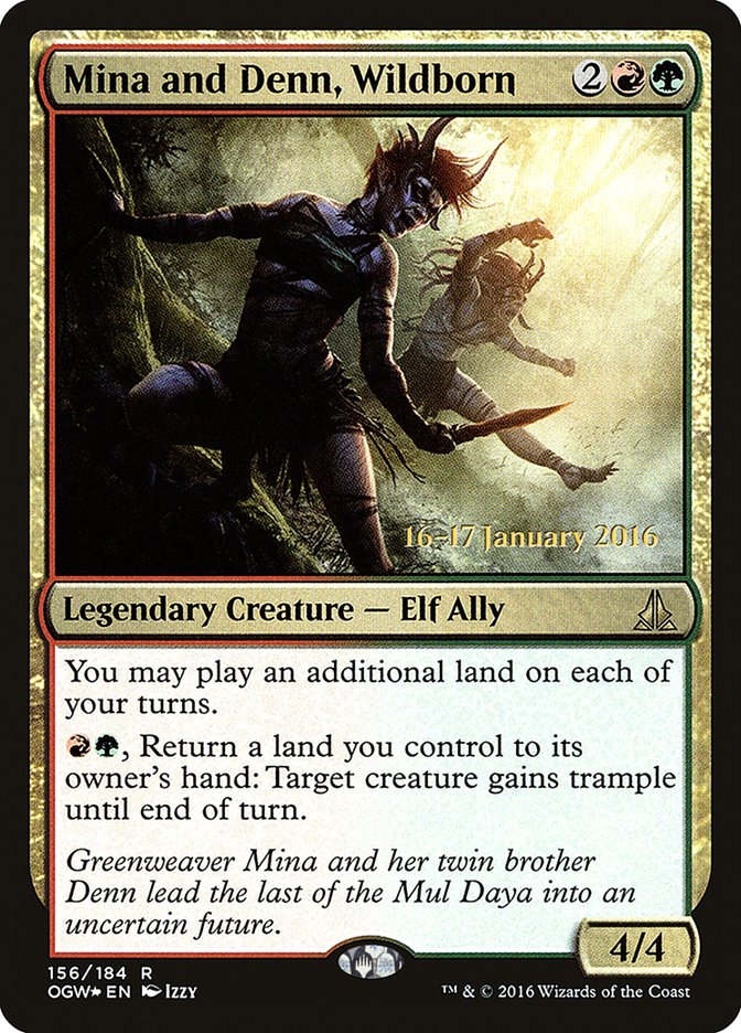 {R} Mina and Denn, Wildborn [Oath of the Gatewatch Prerelease Promos][PR OGW 156]