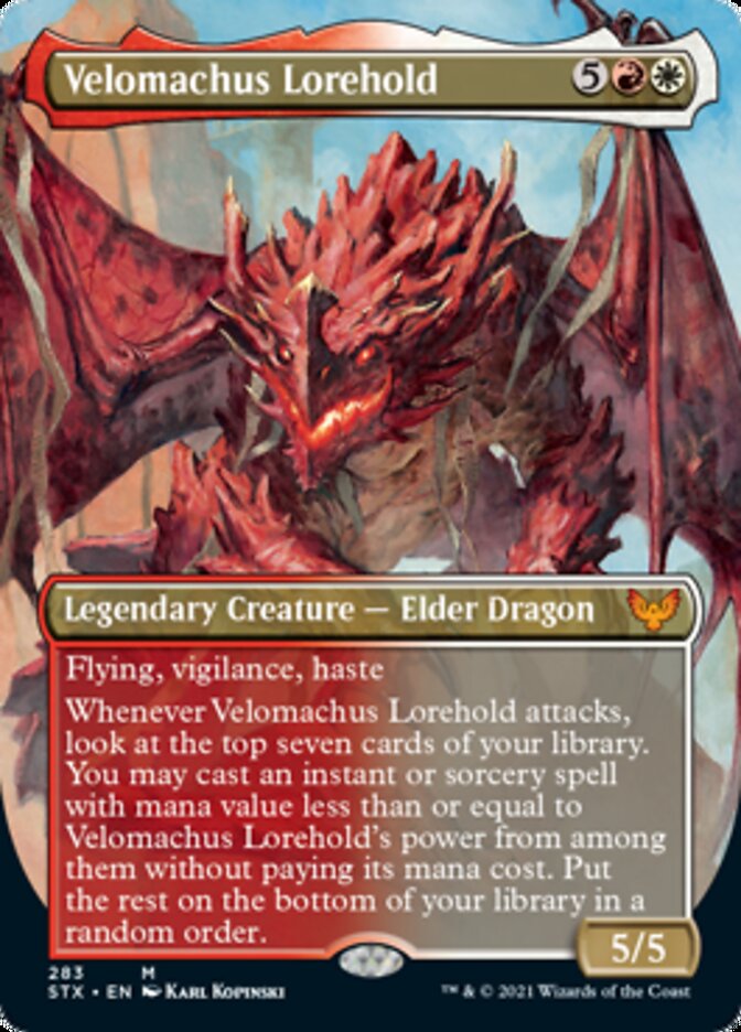 {R} Velomachus Lorehold (Borderless Alternate Art) [Strixhaven: School of Mages][STX 283]