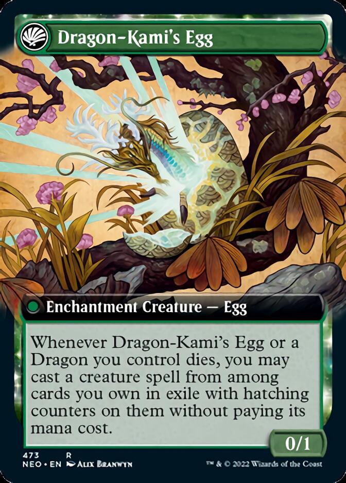 {R} The Dragon-Kami Reborn // Dragon-Kami's Egg (Extended Art) [Kamigawa: Neon Dynasty][NEO 473]