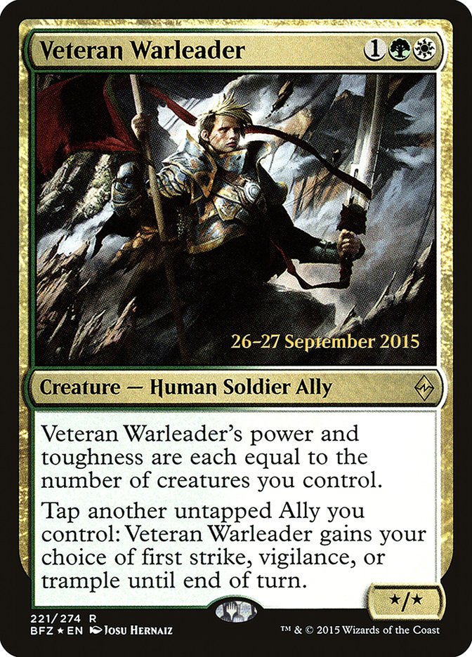 {R} Veteran Warleader [Battle for Zendikar Prerelease Promos][PR BFZ 221]