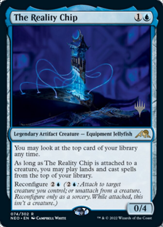 {R} The Reality Chip (Promo Pack) [Kamigawa: Neon Dynasty Promos][PP NEO 074]