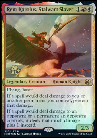 {R} Rem Karolus, Stalwart Slayer [Innistrad: Midnight Hunt Prerelease Promos][PR MID 235]