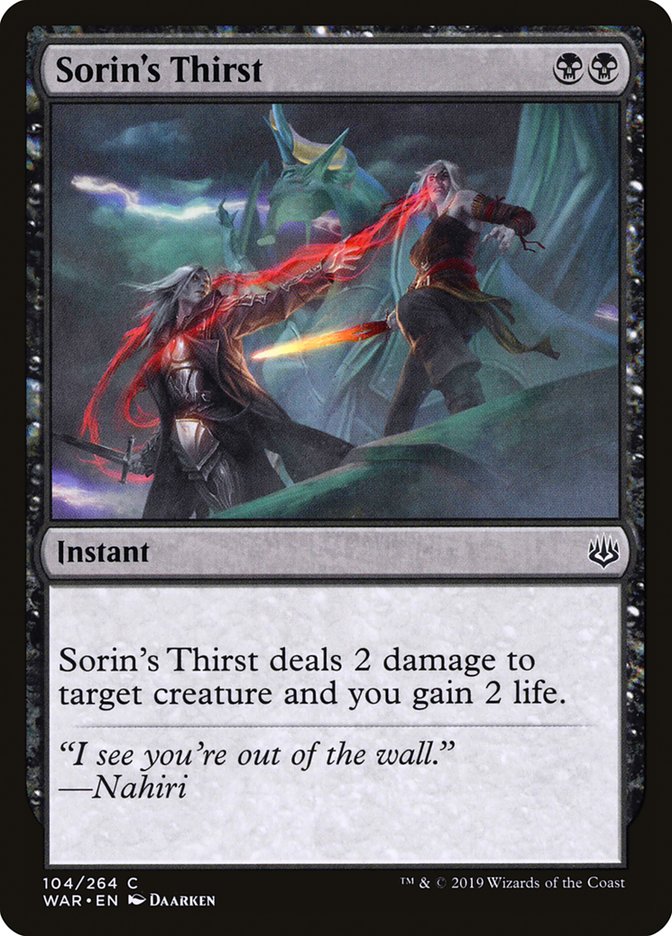 {C} Sorin's Thirst [War of the Spark][WAR 104]