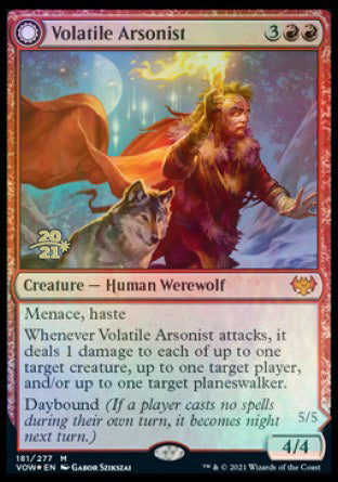 {@R} Volatile Arsonist // Dire-Strain Anarchist [Innistrad: Crimson Vow Prerelease Promos][PR VOW 181]