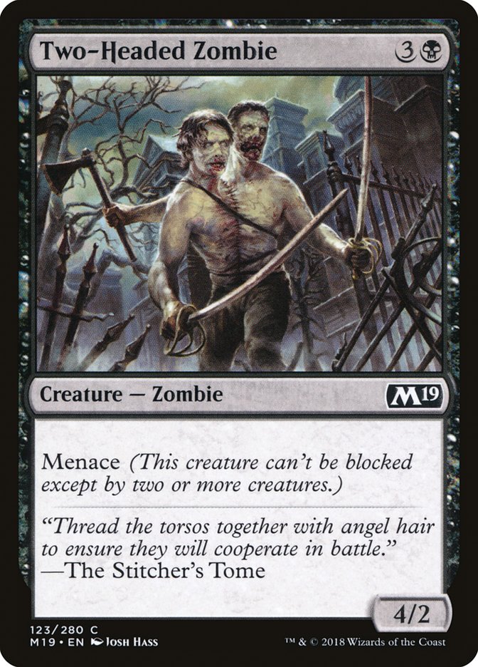 {C} Two-Headed Zombie [Core Set 2019][M19 123]