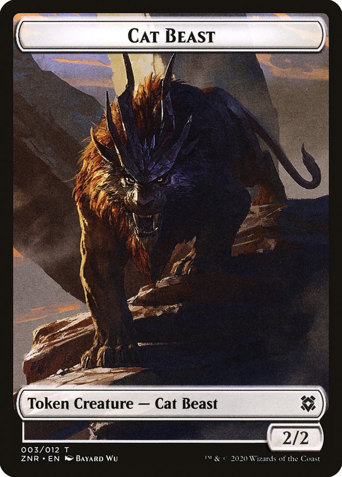 {T} Cat Beast Token [Zendikar Rising Tokens][TZNR 003]