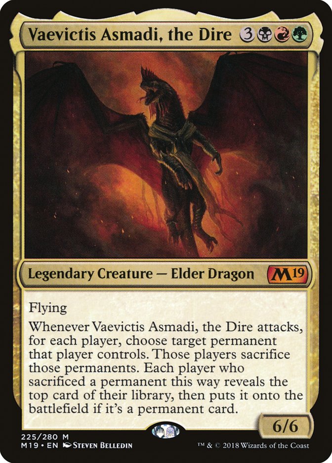 {R} Vaevictis Asmadi, the Dire [Core Set 2019][M19 225]