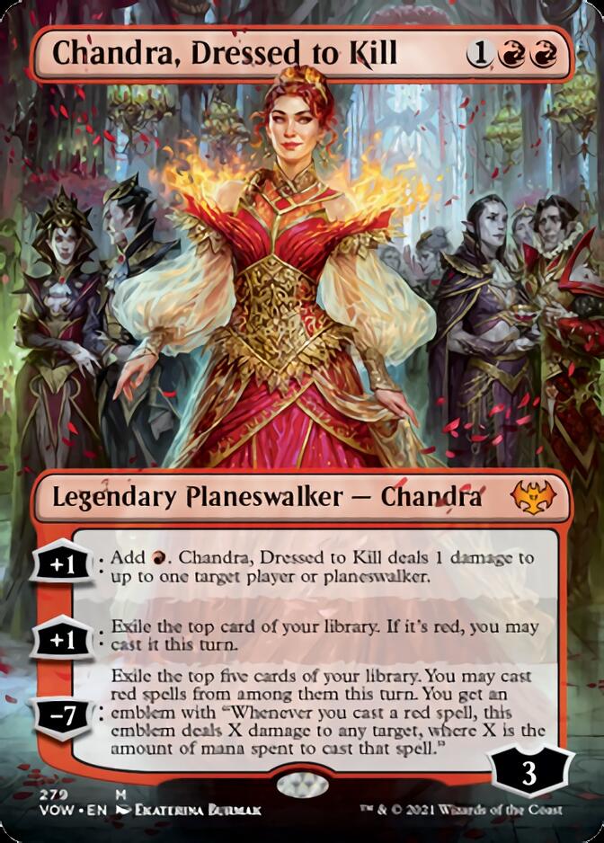 {R} Chandra, Dressed to Kill (Borderless) [Innistrad: Crimson Vow][VOW 279]