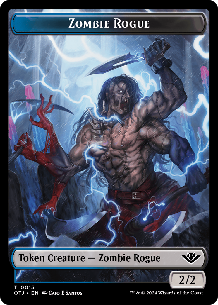 {T} Zombie Rogue // Plot Double-Sided Token [Outlaws of Thunder Junction Tokens][TOTJ 15//20]