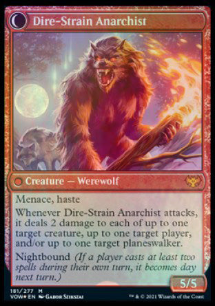 {@R} Volatile Arsonist // Dire-Strain Anarchist [Innistrad: Crimson Vow Prerelease Promos][PR VOW 181]