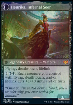 {@R} Henrika Domnathi // Henrika, Infernal Seer [Innistrad: Crimson Vow Prerelease Promos][PR VOW 119]