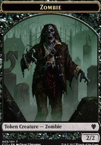 {T} Zombie // Gold Double-sided Token [Commander 2017 Tokens][TC17 005]