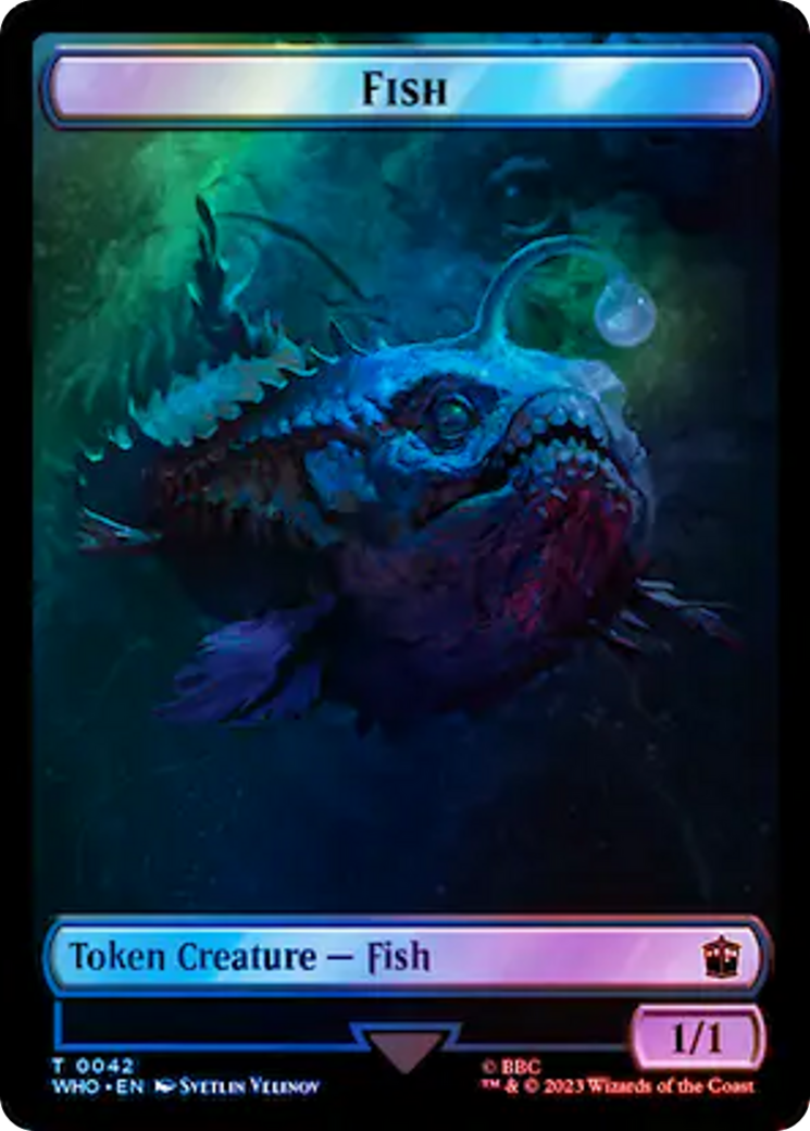 {T} Fish // Alien Salamander Double-Sided Token (Surge Foil) [Doctor Who Tokens][TWHO 42//48]