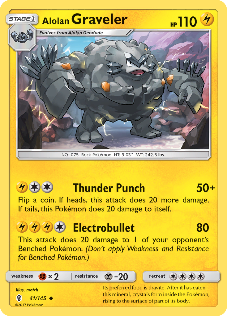 [PKM-C] Alolan Graveler (41/145) [Sun & Moon: Guardians Rising]