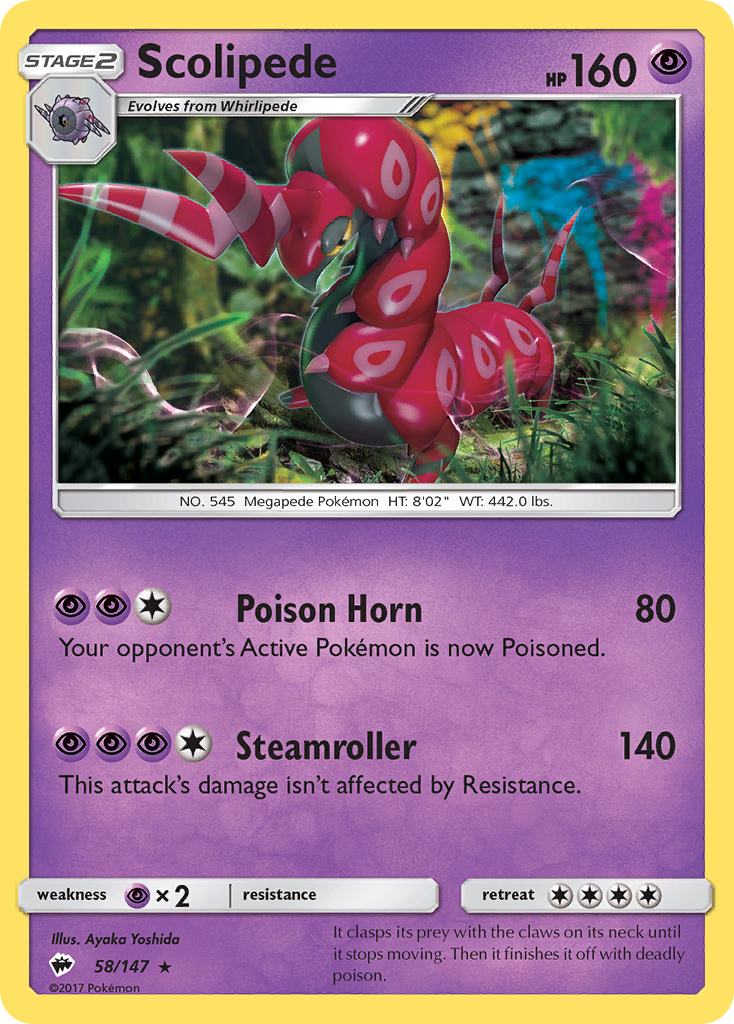 [PKM-R] Scolipede (58/147) [Sun & Moon: Burning Shadows]