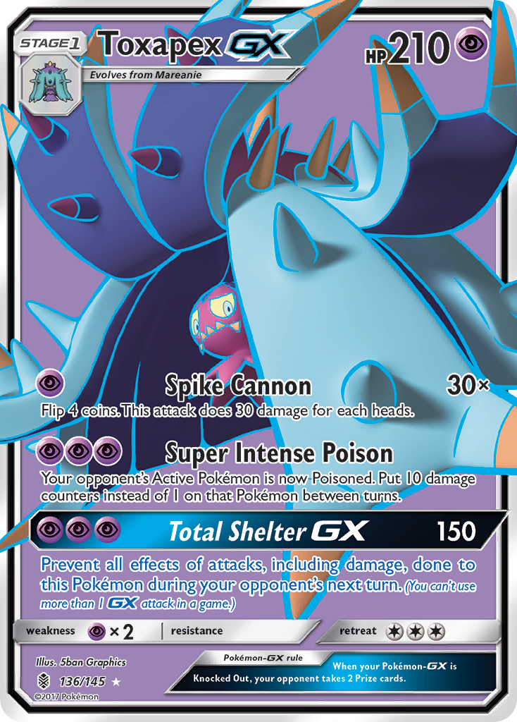 [PKM-R] Toxapex GX (136/145) [Sun & Moon: Guardians Rising]