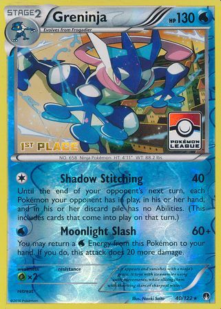 [PKM-R] Greninja (40/122) (League Promo 1st Place) [XY: BREAKpoint]